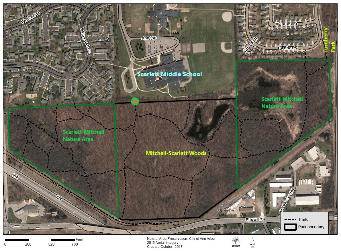 Scarlett Mitchell Woods and Nature Area map